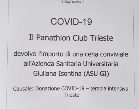 La donazione del Club per aiutare durante l'epidemia